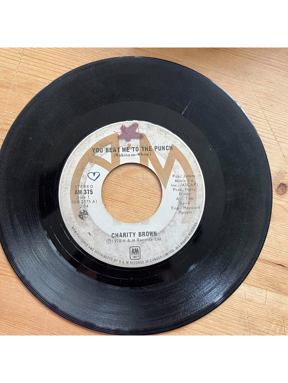 Charity Brown - You beat me to the Punch/Jimmy Mack 45rpm VG+ R20